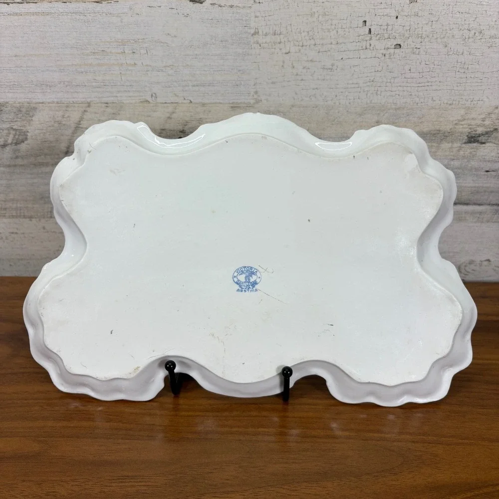 Antique Victoria Austria Scalloped Serving Platter 11